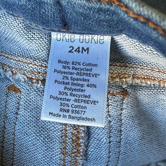 Okie Dokie Toddler Girls Adjustable Waist Straight Leg Jean Blue 24M - Picture 6 of 10